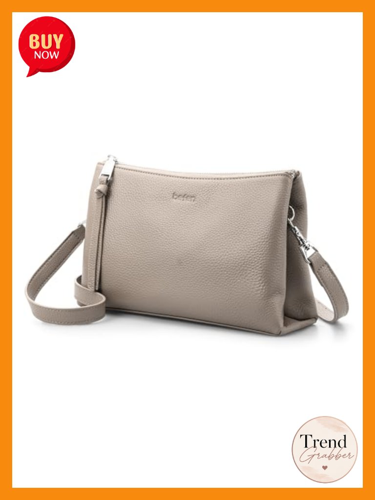 Genuine Leather Crossbody Bag With Rfid Protection